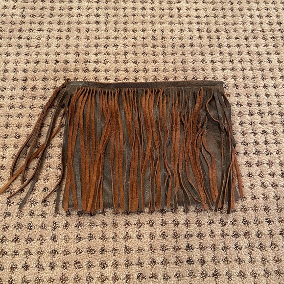 Jennifer Haley Brown Leather Clutch - Picture 1 of 2